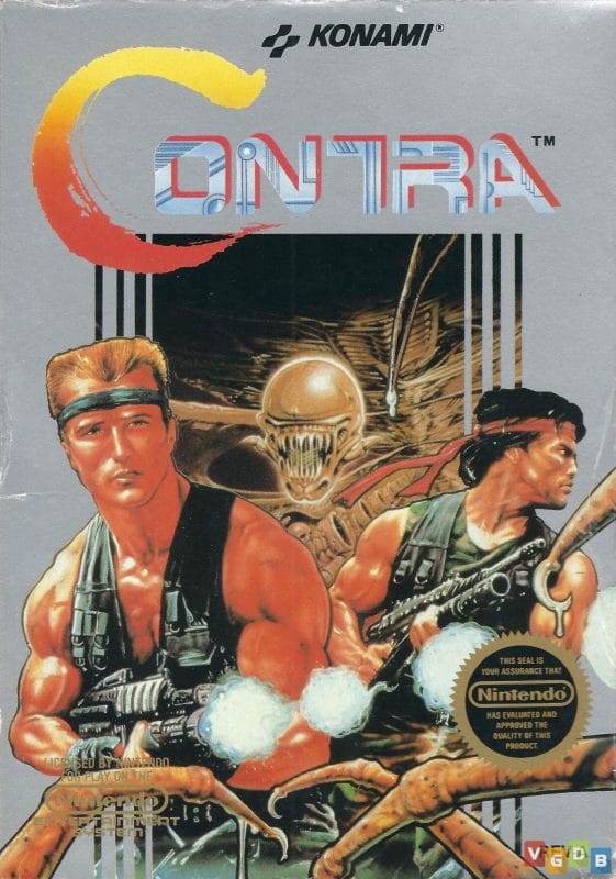 Arnold Schwarzenegger, sylvester stallone e Alien o Oitavo passageiro tudo no mesmo jogo? Não, mas olhe bem, que parece uma referência, parece sim :-) (capa do jogo)