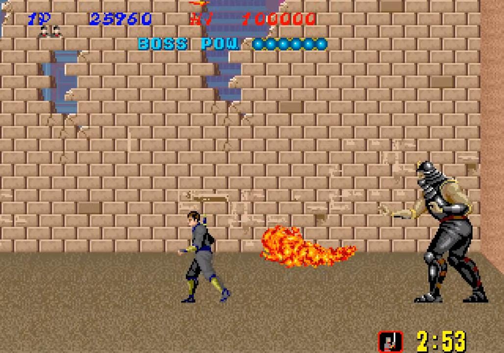 Shinobi o primeiro chefe a gente nunca esquece kkkkk...  Tinha de ser ligeiro desviando e acertando exatamente o rosto do inimigo.