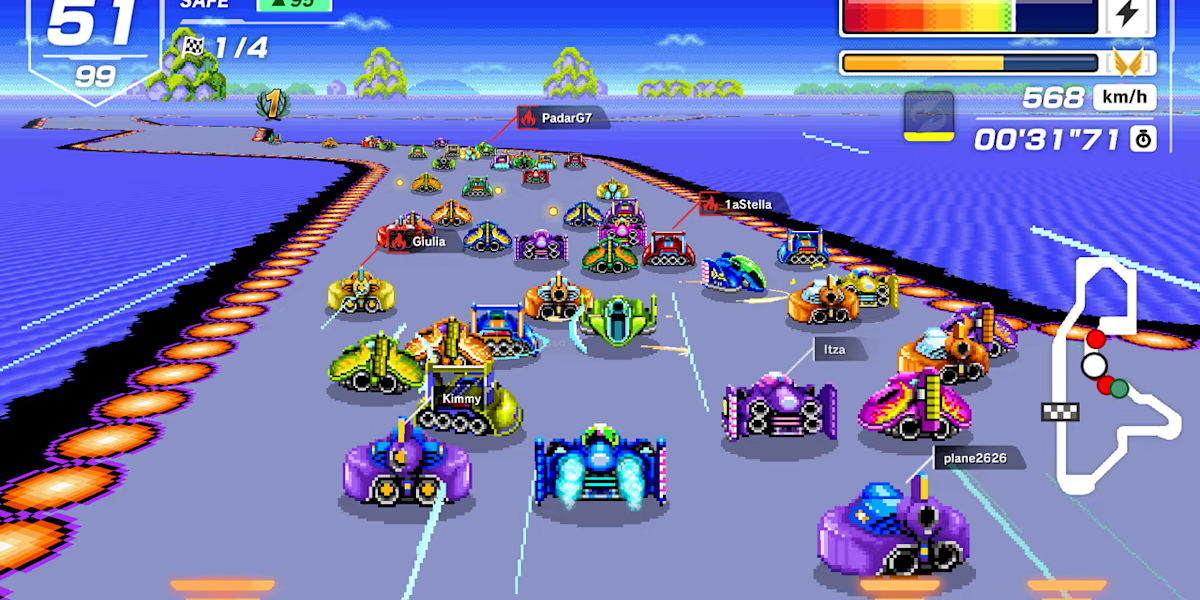 Esta exclusividade japonesa nã tive a oportunidade de experimentar, mas acredito que o Satellaview era uma experiência unica e a quantidad ede naves na tela me impressionou.