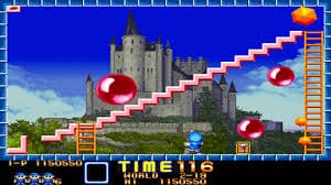 Super Pang de 1990 para arcade e Super Nintendo