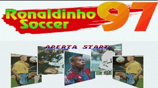 A entrada do jogo, um clássico dos clássicos para os jogadores de game de futebol no Brasil nos anos 90