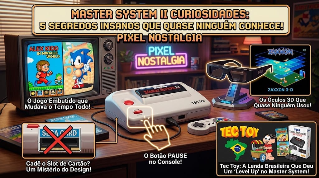Dependendo da região poderia vir um dos games com o console Alex Kid in Miracle World ou Sonic, independente de qual viesse, são 2 excelentes jogos.