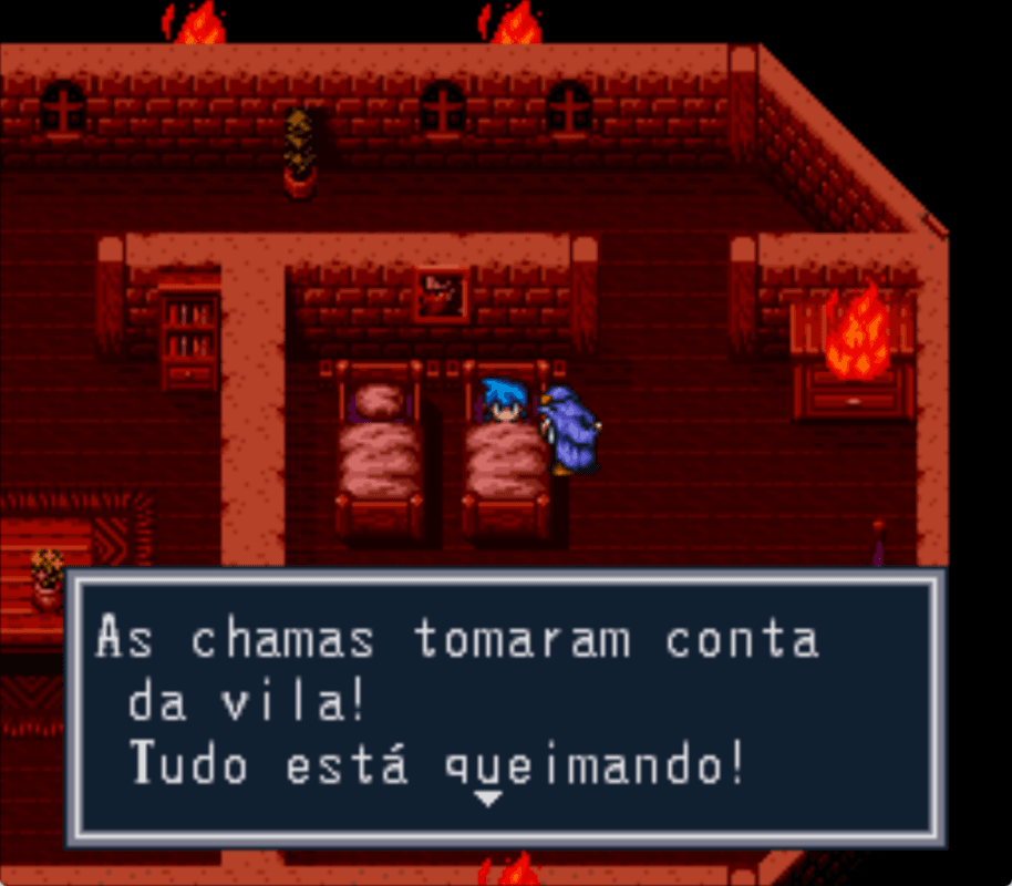 Aqui você é Ryu (meu personagem é o Ralp kkkkk), mas obrigado ao grupo da Hexagon por traduzir este game, que foi o primeiro de uma grande série.