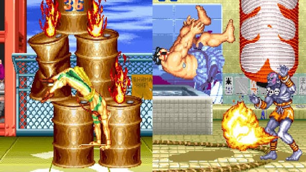 Não o Dhalsim não esta soltando fogo pelos joelhos, é apenas mais uma bizarrice deste jogo.