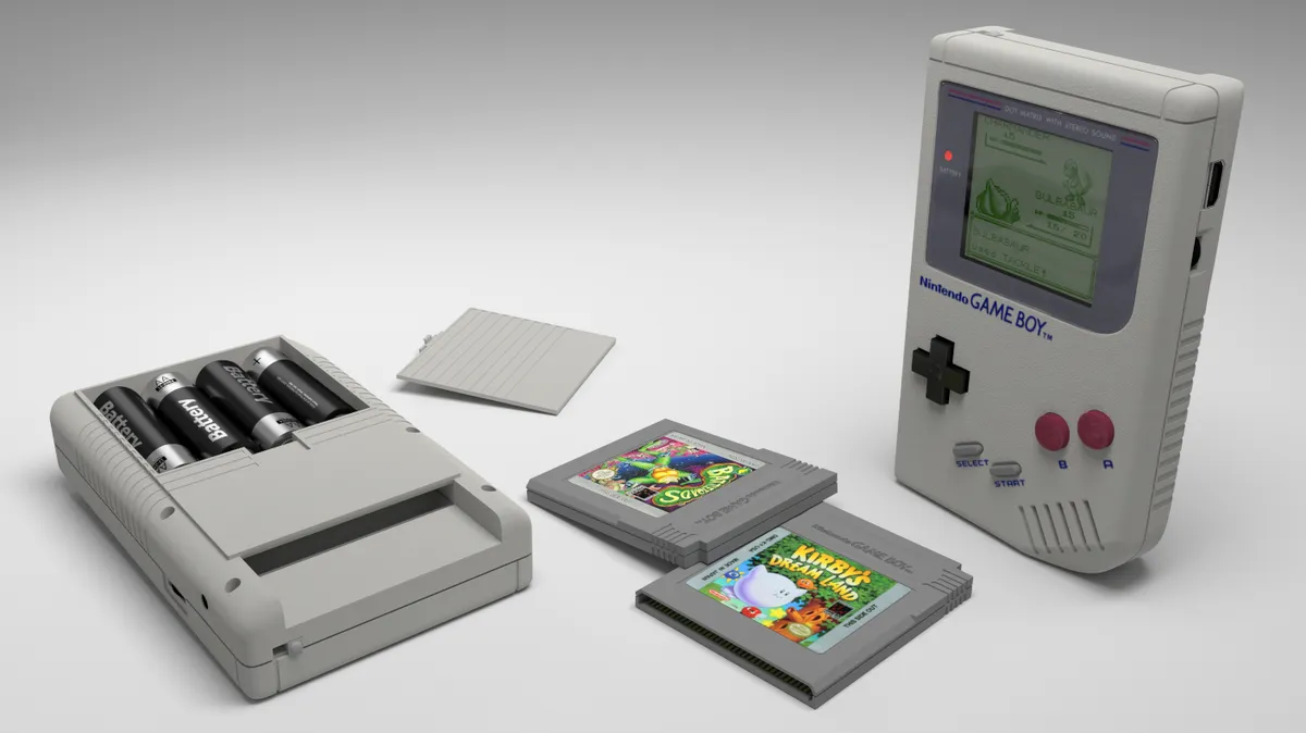 Frente e verso destalhes do Gameboy